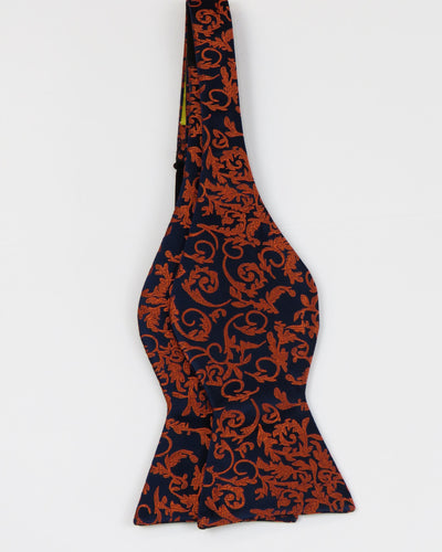 Blue and Orange Paisley Bowtie