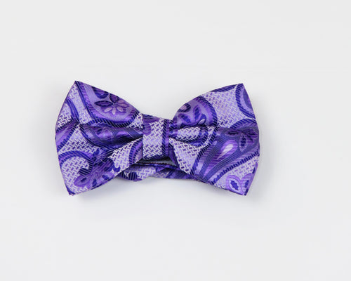 Purple Paisley Pretied Bowtie