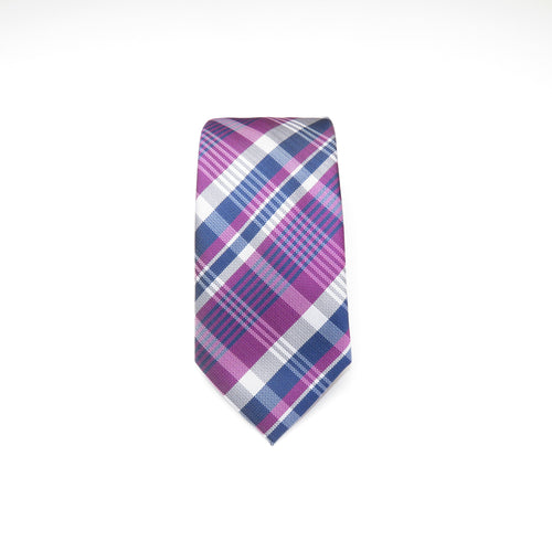 Purple and Blue Plaid Necktie