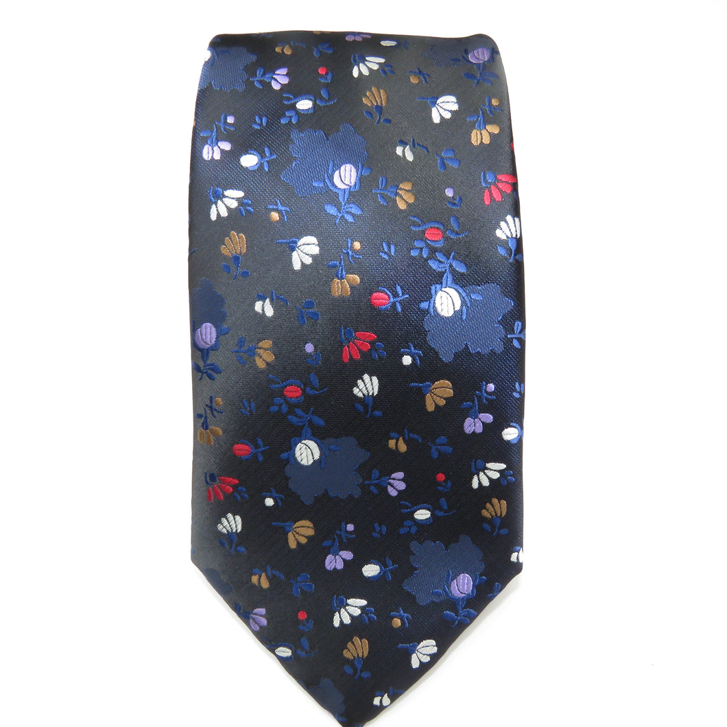 Blue multi color floral printed Necktie Set