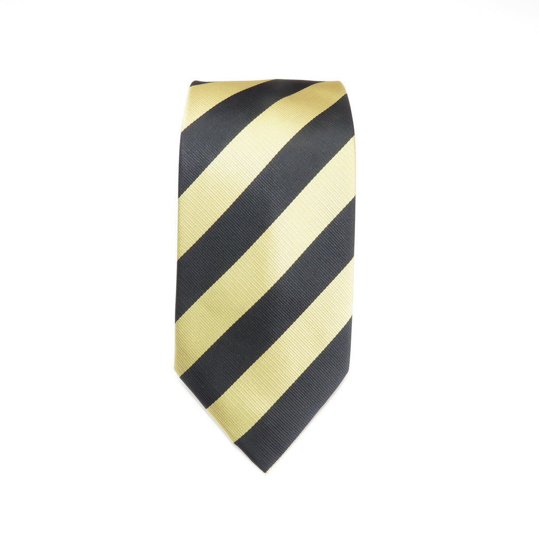 Traditional Black and Gold Stripe Necktie Set