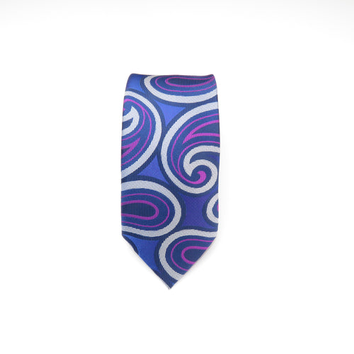 Wide Knot Blue and Purple Lavender Paisley Necktie