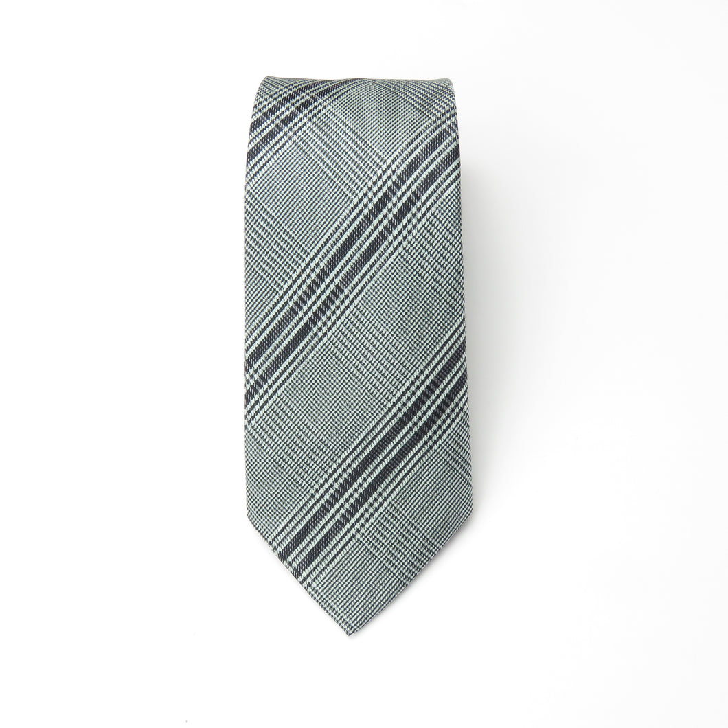 Gray and Black stripe  Skinny Necktie Set
