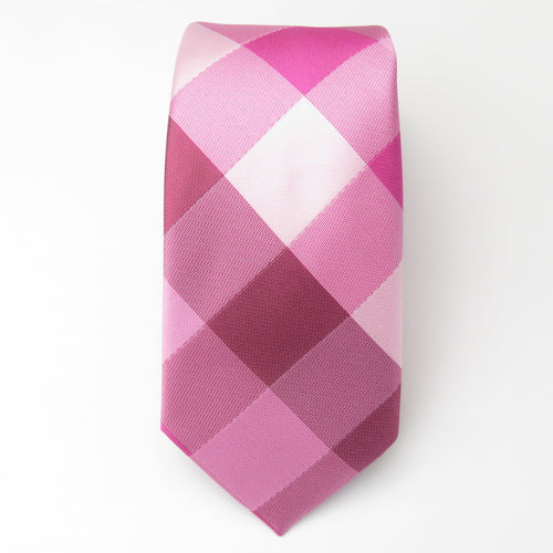 Pink Pattern Printed Skinny Necktie Set