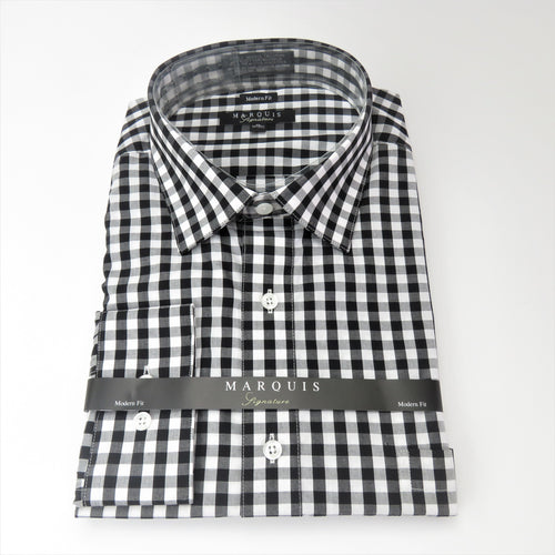 Black and White Gingham Dress Shirt