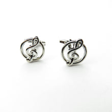 Silver Music Note Cufflinks with box