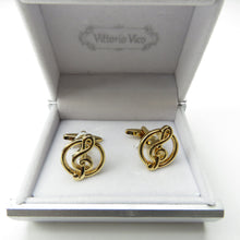 Gold Music Note Cuffllinks With Box