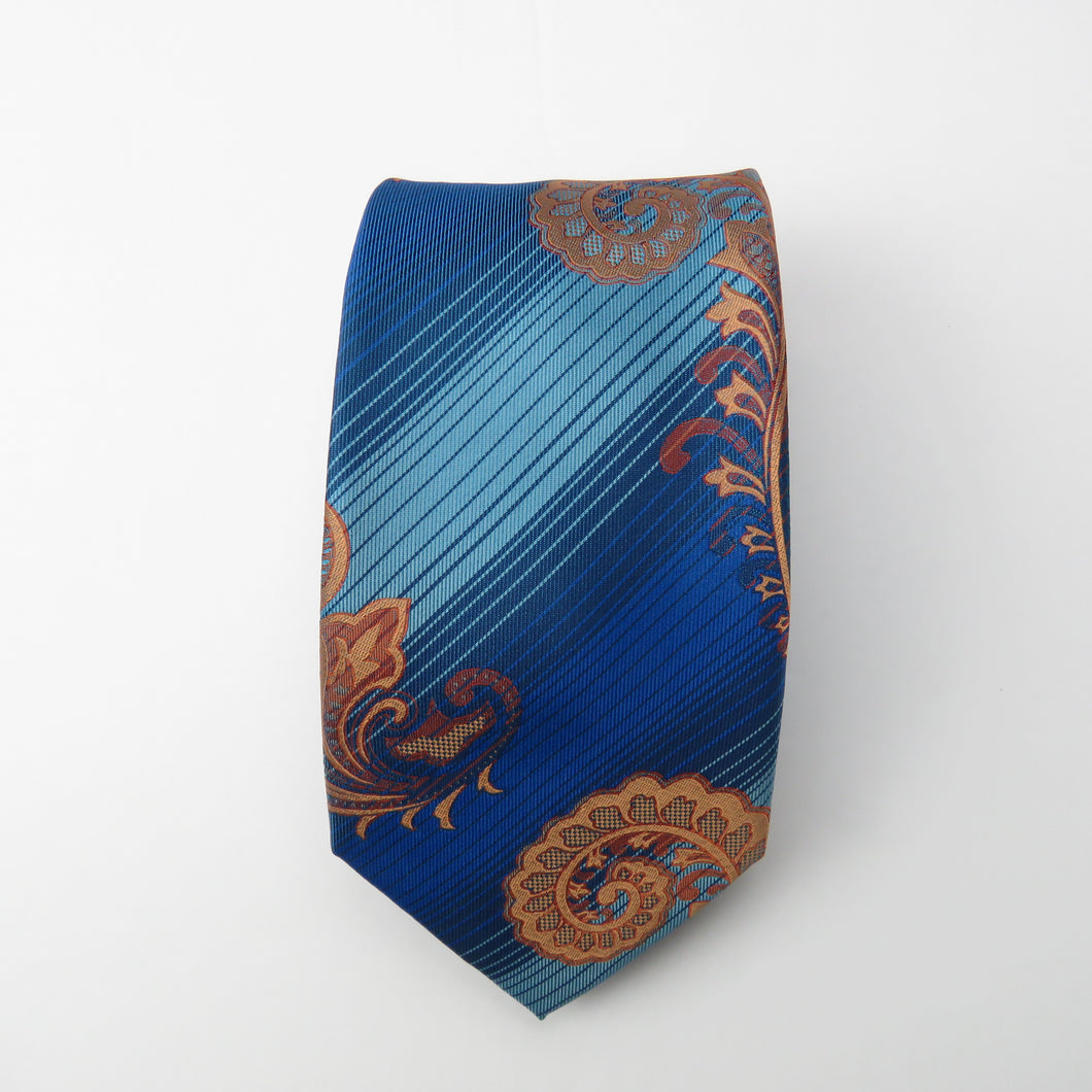Wide knot Classic Blue Paisley necktie Set