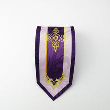 Designer Printed Purple and Gold Necktie Set