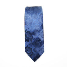Navy Blue Floral Wider Knot Necktie Set