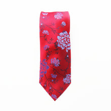 Red & Blue Floral wider knot Necktie Set