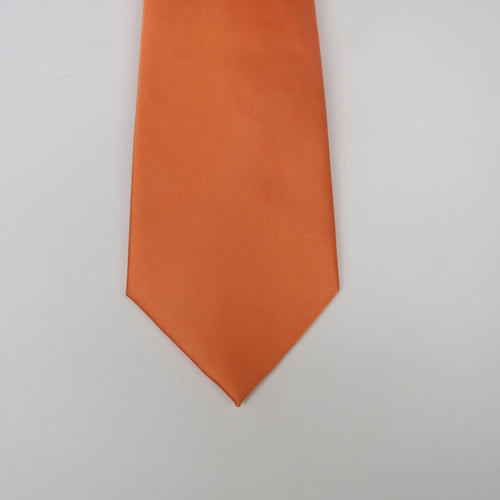 Solid Tangerine Orange Necktie Set