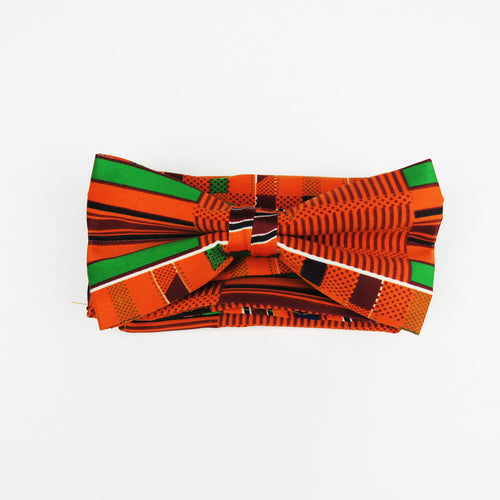 Kente Pattern pre tied bow tie set #1