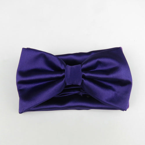 Purple solid Pre ties bow tie set
