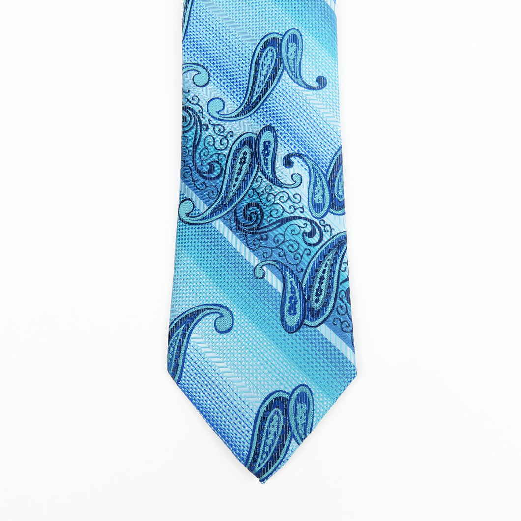 Teal Blue paisley necktie set