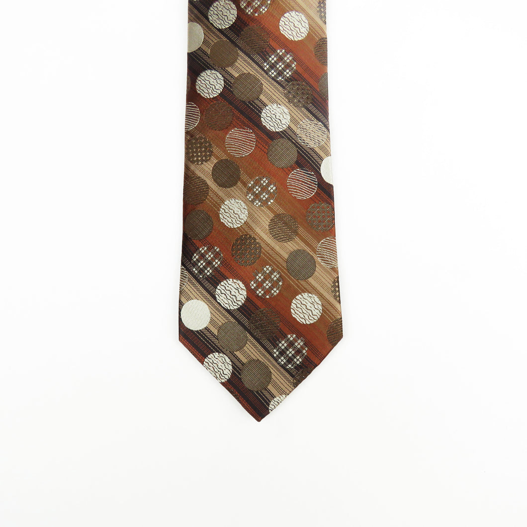 Brown and Tan polka dot necktie set