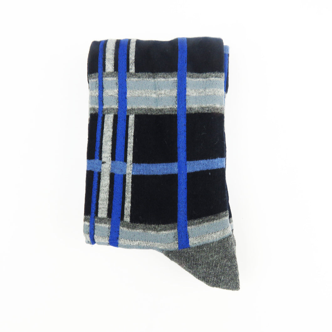Blue designer  pattern fancy dress socks