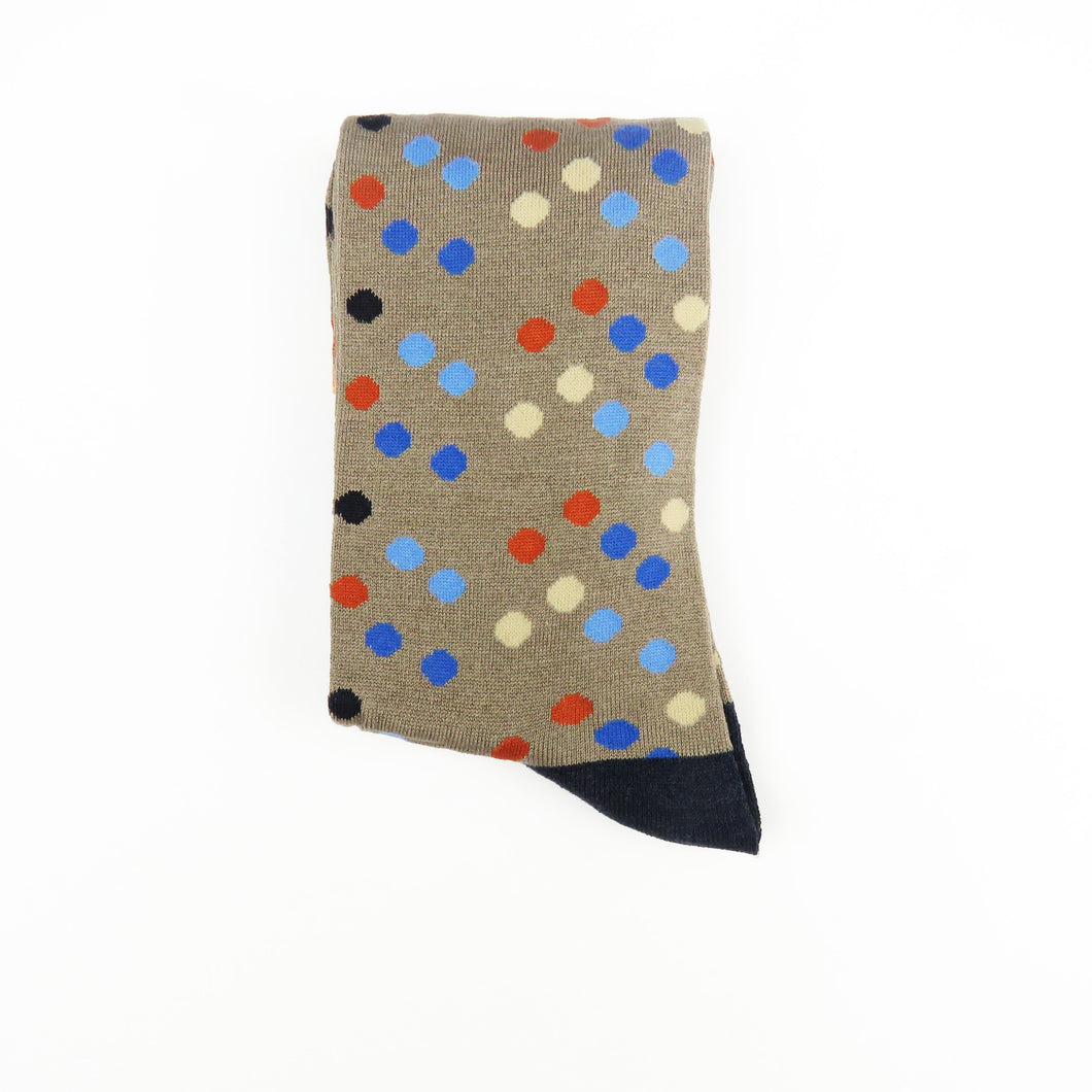 Multi color polka dot pattern fancy dress socks