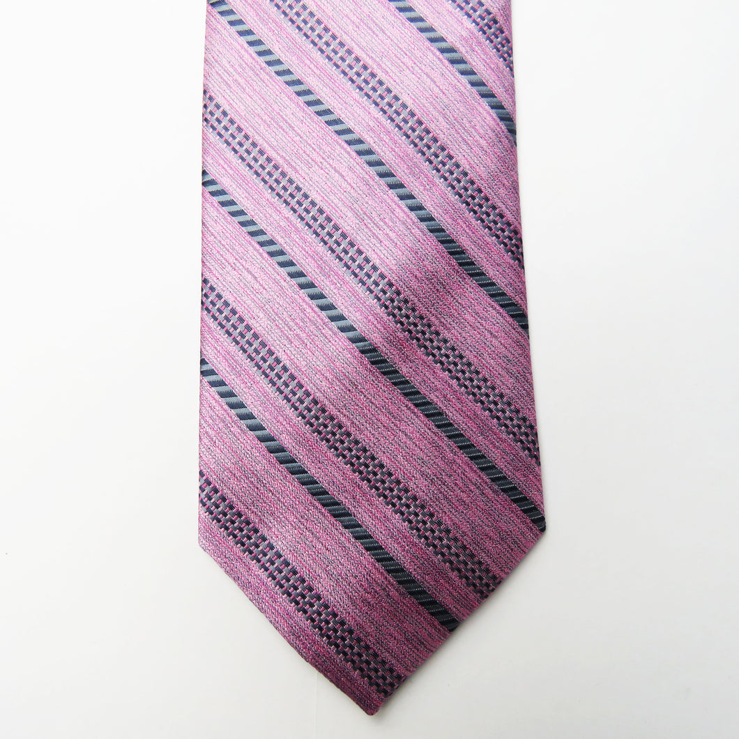Lavender and gray designer stripe necktie set