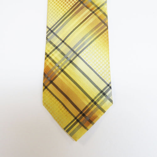 Yellow and gold designer necktie