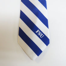 Blue and white stripe collegiate necktie set