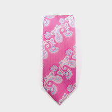 Classic Pink and blue paisley necktie set