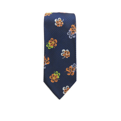 Blue Floral Necktie Set