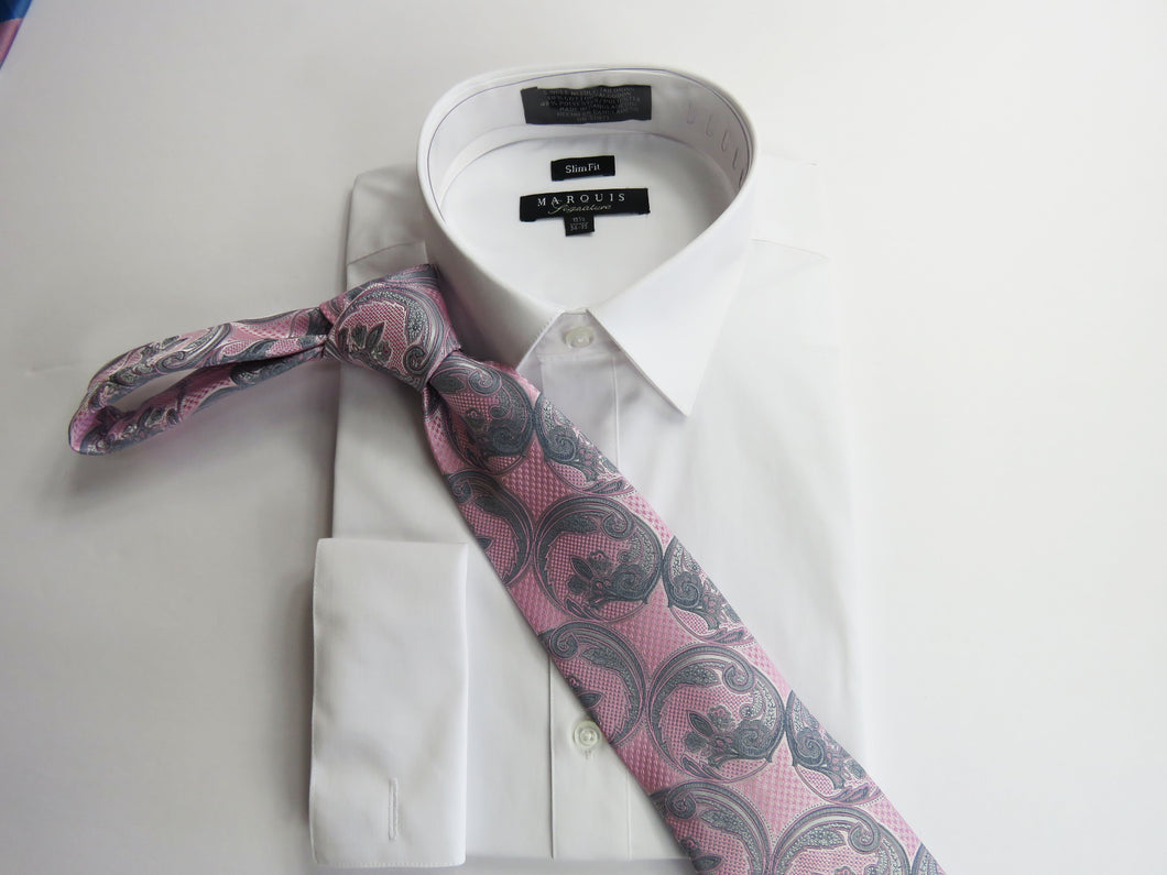 Pink and gray designer necktie set