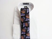 Purple and black floral 4 necktie set