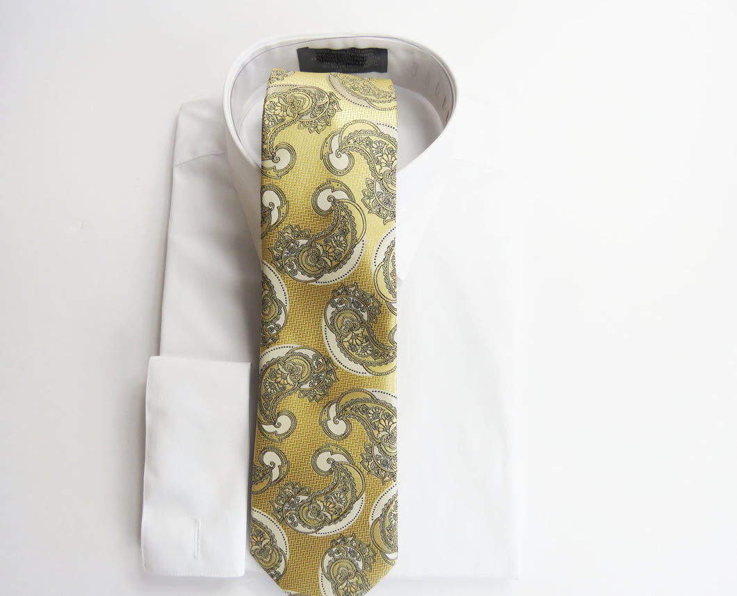 Gold tone on tone paisley necktie set