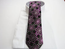 Black and purple floral 5 necktie set