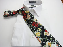 Flower pattern necktie set 7