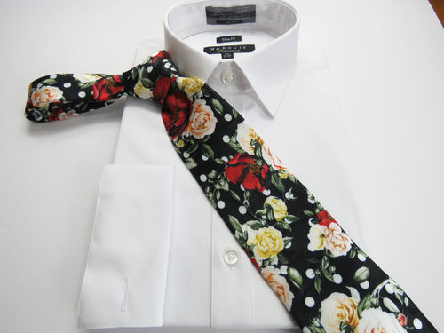 Flower pattern necktie set