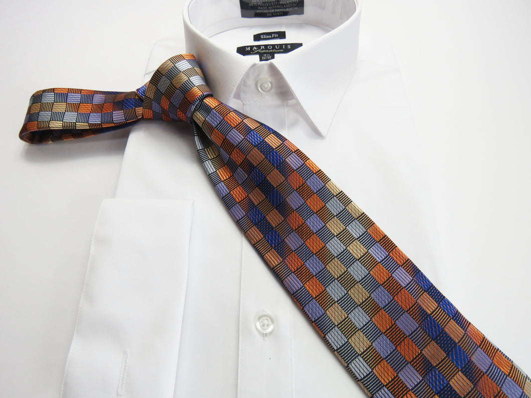 Multi color checkered pattern necktie set