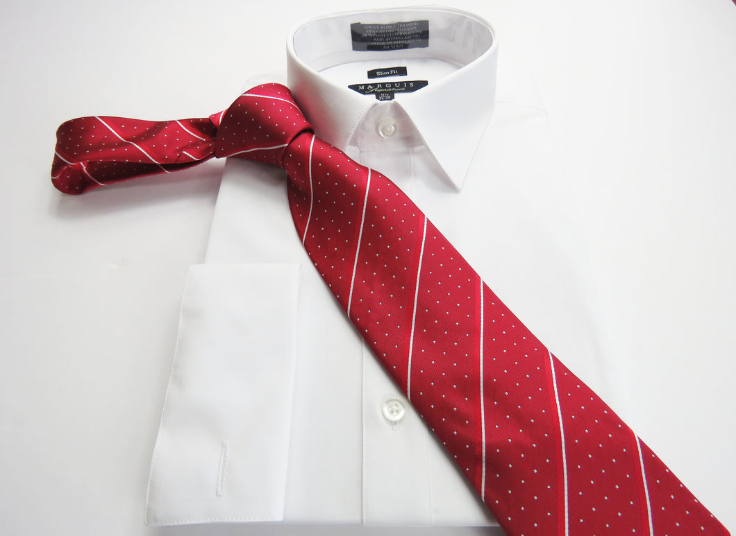 Red micro polka dot necktie pattern