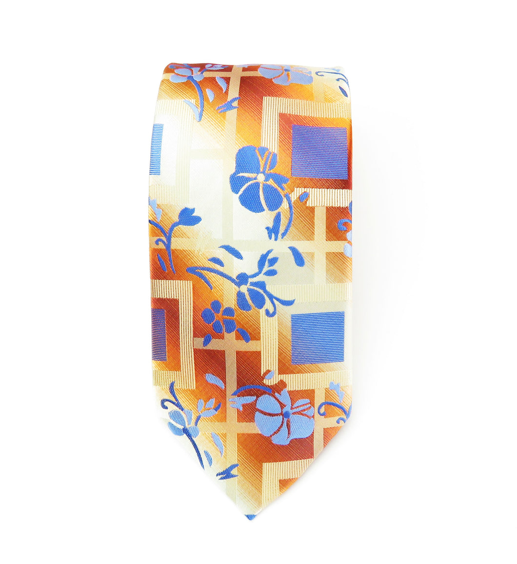 Rust and Royal Blue Wider Knot Necktie