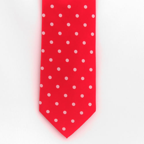 Red and White Polkadot Necktie Set
