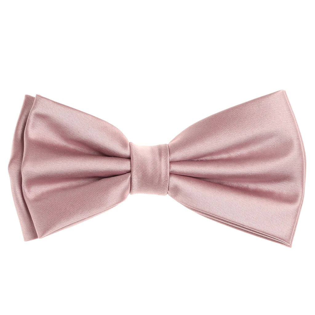 Quartz Satin Finish Silk Pre-Tied Bow Tie with Matching Pocket Square