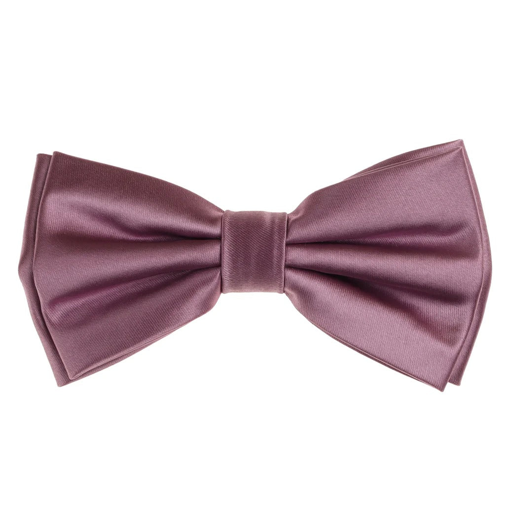 Wisteria Satin Finish Silk Pre-Tied Bow Tie with Matching Pocket Square