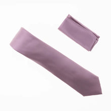 Quartz Satin Finish Silk Necktie with Matching Pocket Square