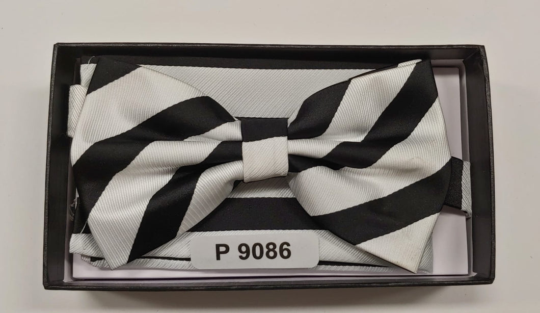Black and white stripe Bowtie set