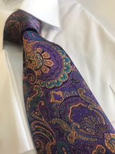 Large Knot Purple and Gold Necktie Set