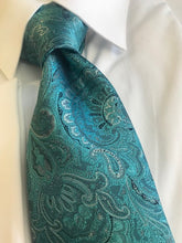 Large Knot Teal Pattern Necktie Set