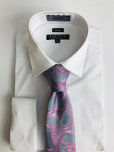 Gray and pink paisley necktie set