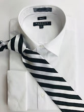 Classic black and white stripes tie set