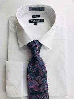 Dark grey paisley necktie set