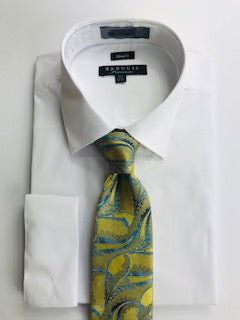 Yellow and blue paisley necktie set