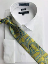 Yellow and blue paisley necktie set