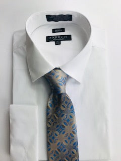 Blue/tan designer necktie set