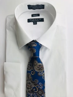 Blue designer paisley pattern necktie set